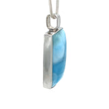 Larimar Rectangular Silver Pendant