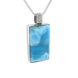 Larimar Rectangular Silver Pendant