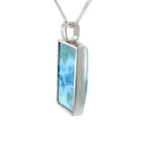 Larimar Rectangular Silver Pendant