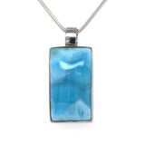 Larimar Rectangular Silver Pendant