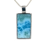 Larimar Rectangular Silver Pendant