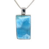 Larimar Rectangular Silver Pendant