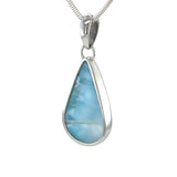 Back view of .925 sterling silver Larimar pendant setting