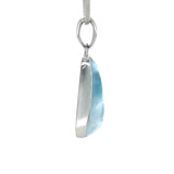 Side view of .925 sterling silver Larimar pendant setting