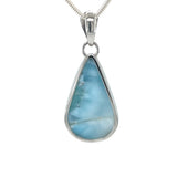 Larimar Pear Shaped Silver Pendant