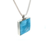 Larimar Square Silver Necklace