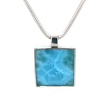 Larimar Square Silver Necklace