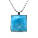 Larimar Square Silver Necklace