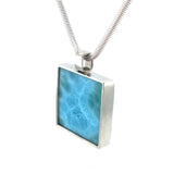 Larimar Square Silver Necklace