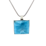 Larimar Square Silver Necklace