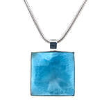 Larimar Square Silver Necklace