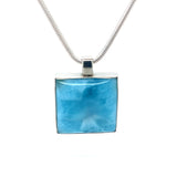 Larimar Square Silver Necklace