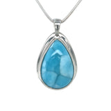 Larimar Teardrop Silver Pendant