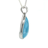 Larimar Teardrop Silver Pendant