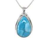 Larimar Teardrop Silver Pendant