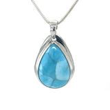 Larimar Teardrop Silver Pendant