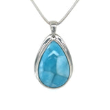 Larimar Teardrop Silver Pendant