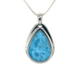 Larimar Teardrop Silver Pendant