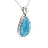 Larimar Teardrop Silver Pendant