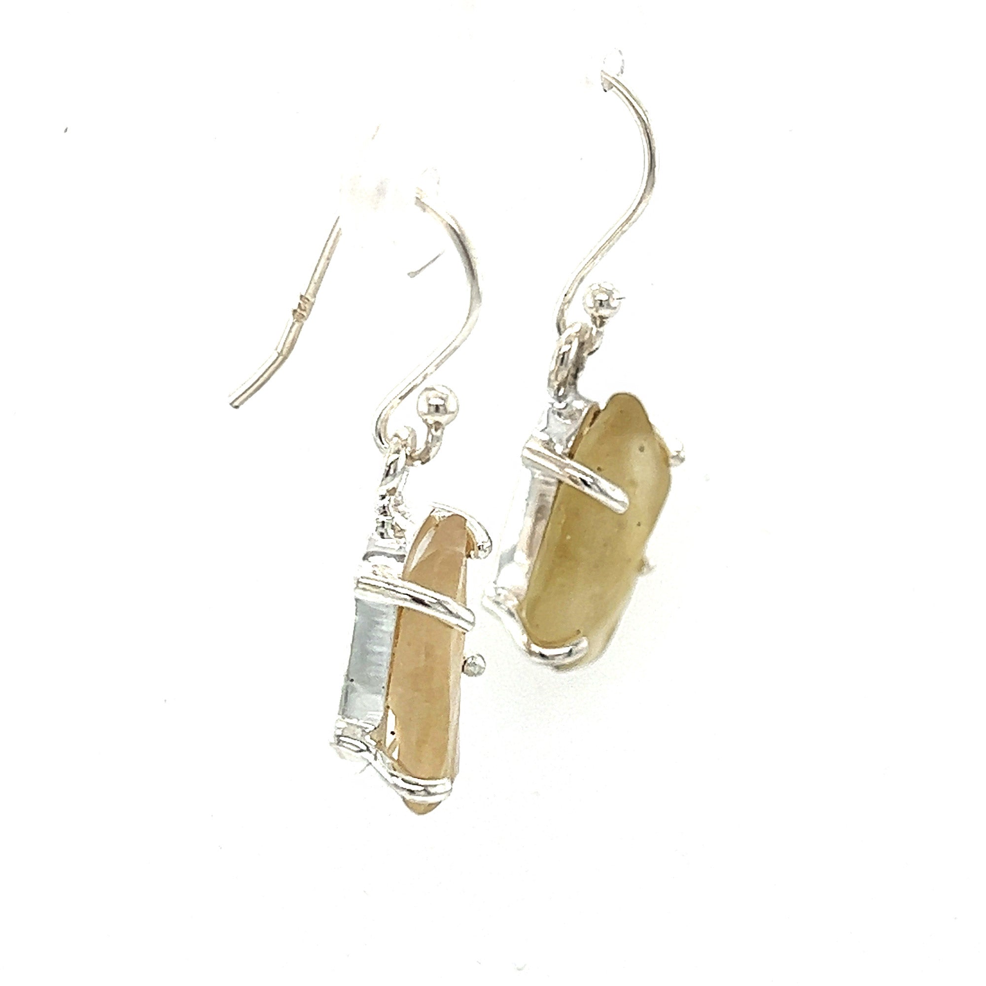 Libyan Gold Tektite Drop Earrings