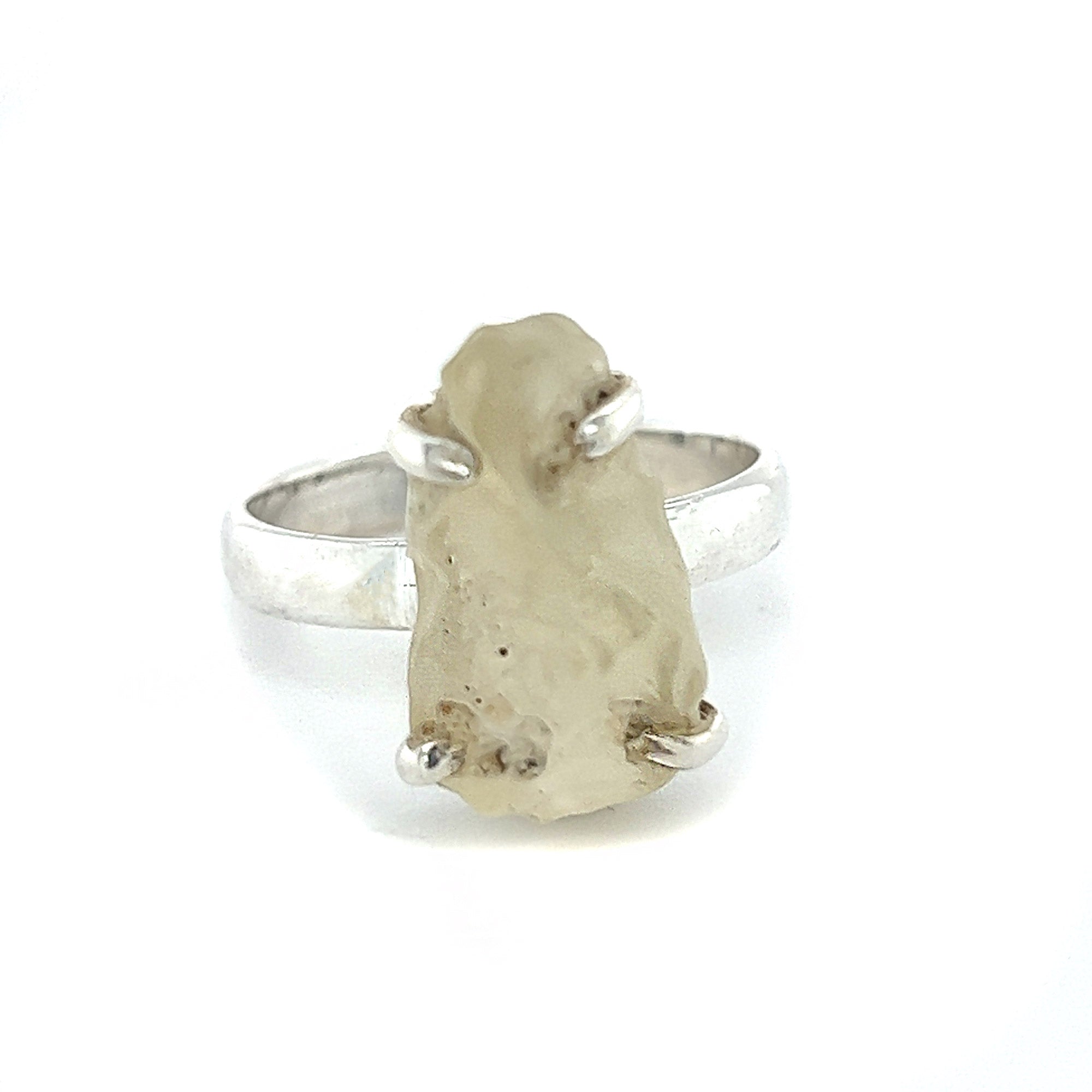 Raw Libyan Desert Glass Ring