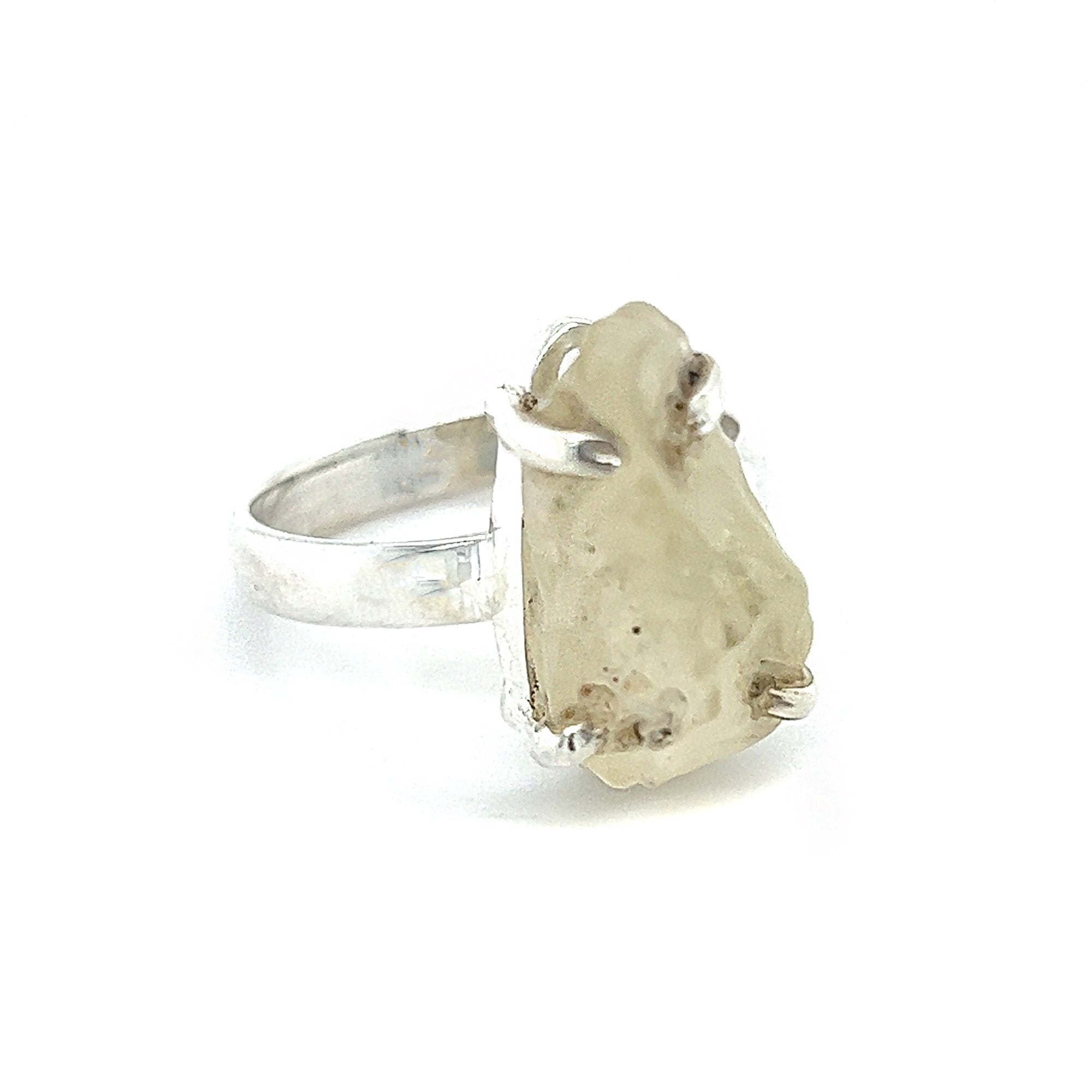 Raw Libyan Desert Glass Ring