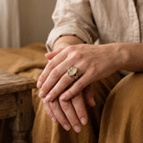 Raw Libyan Desert Glass Sterling Silver Ring