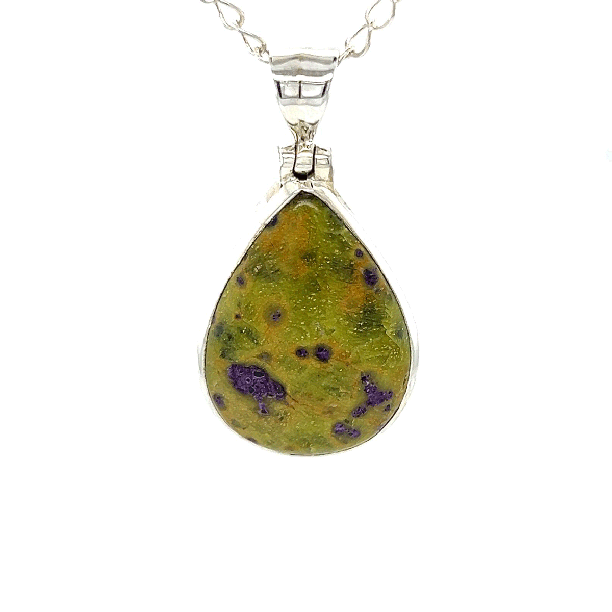 Teardrop Stichtite Serpentine Pendant