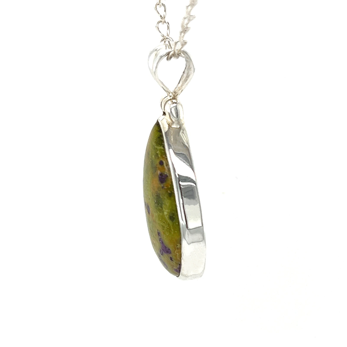 Teardrop Stichtite Serpentine Pendant