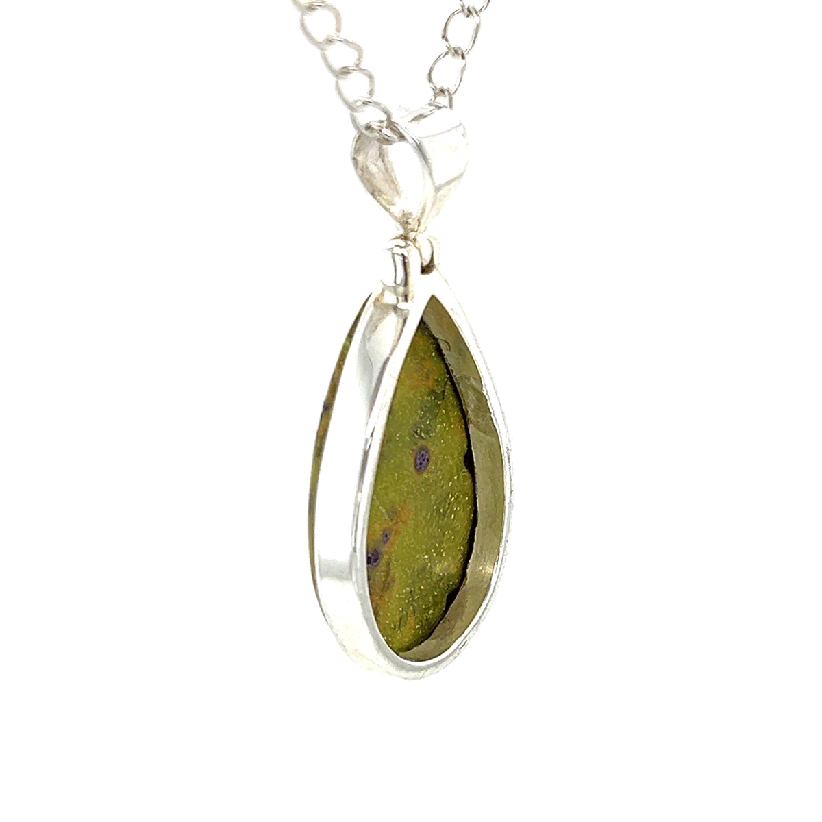 Teardrop Stichtite Serpentine Pendant