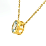 Blue Topaz Circular Gold Pendant