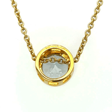 Blue Topaz Circular Gold Pendant