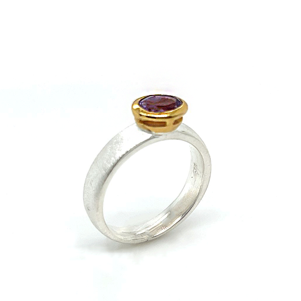 Amethyst Silver/Gold Ring