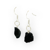 Raw Black Tourmaline Earrings