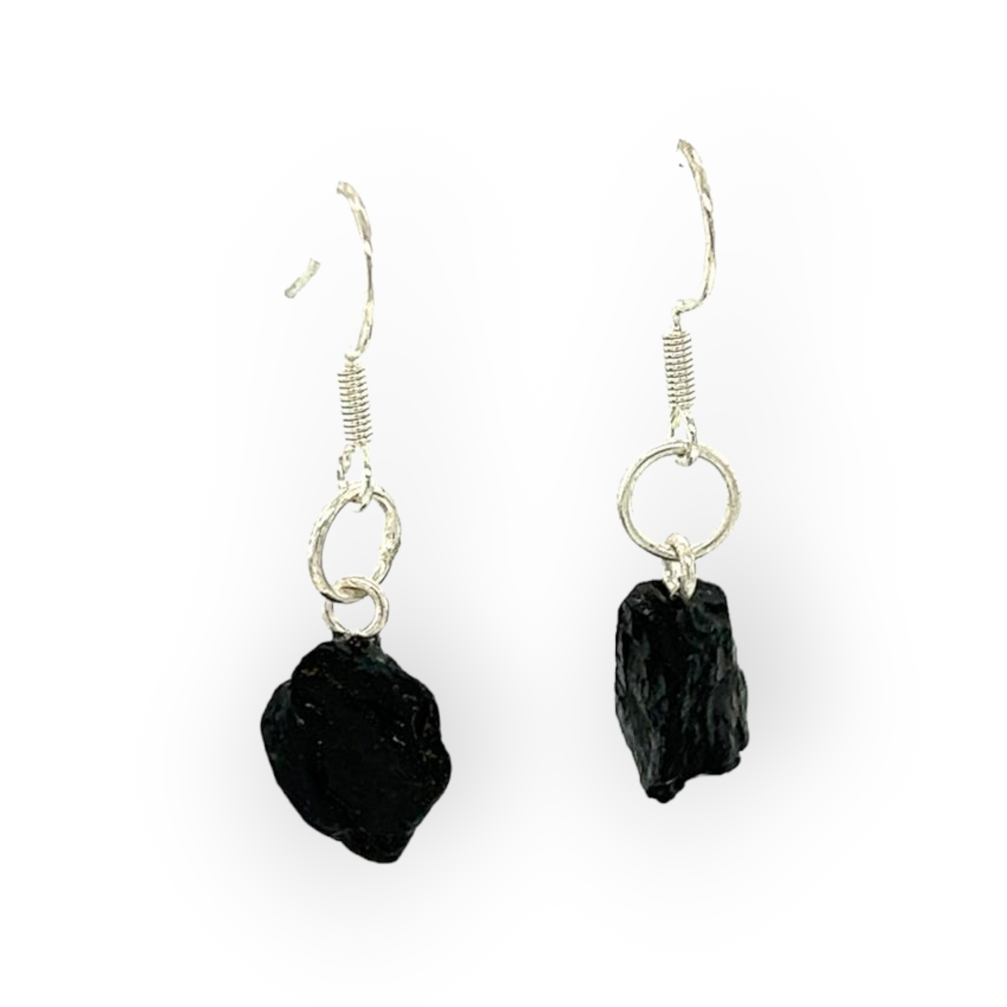 Raw Black Tourmaline Earrings