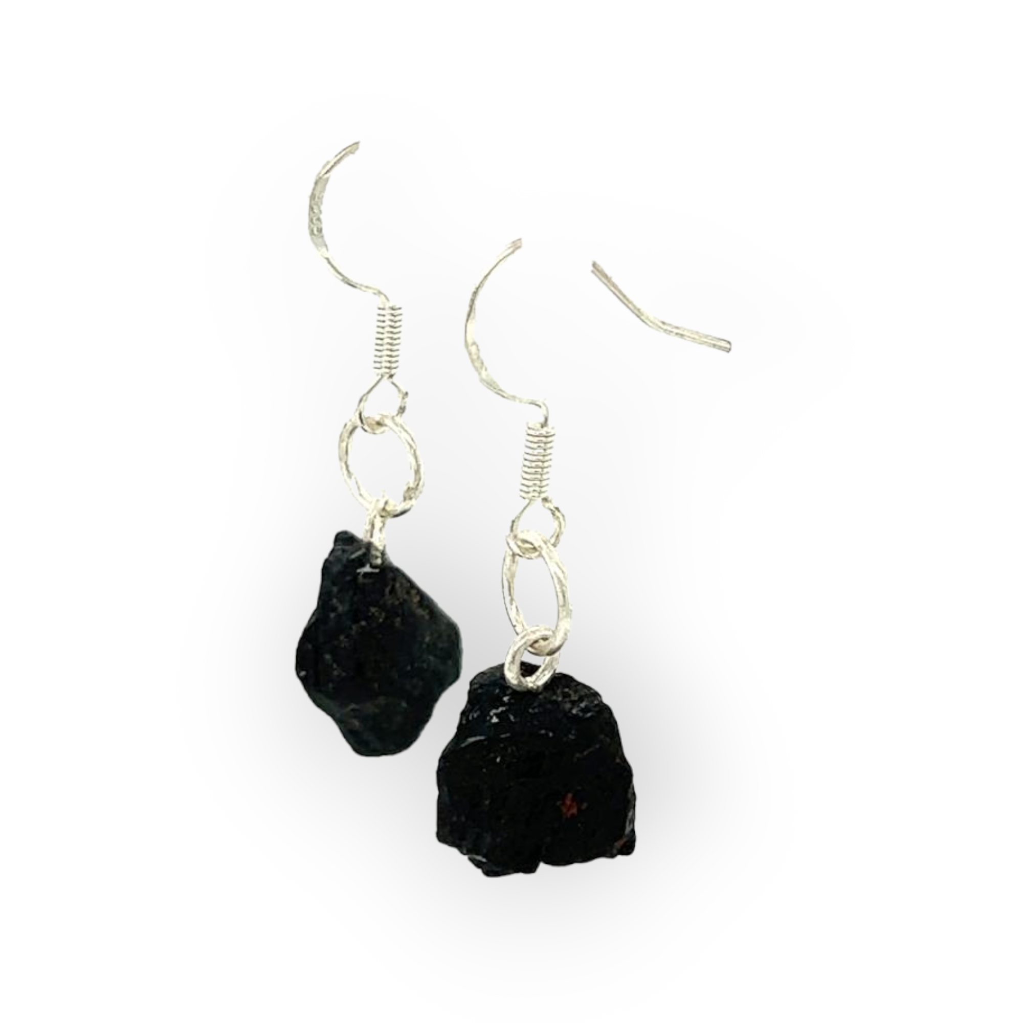 Raw Black Tourmaline Earrings