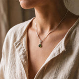 Moldavite Cabochon Necklace