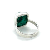 Square Silver Malachite Ring