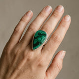 Malachite Teardrop Silver Ring