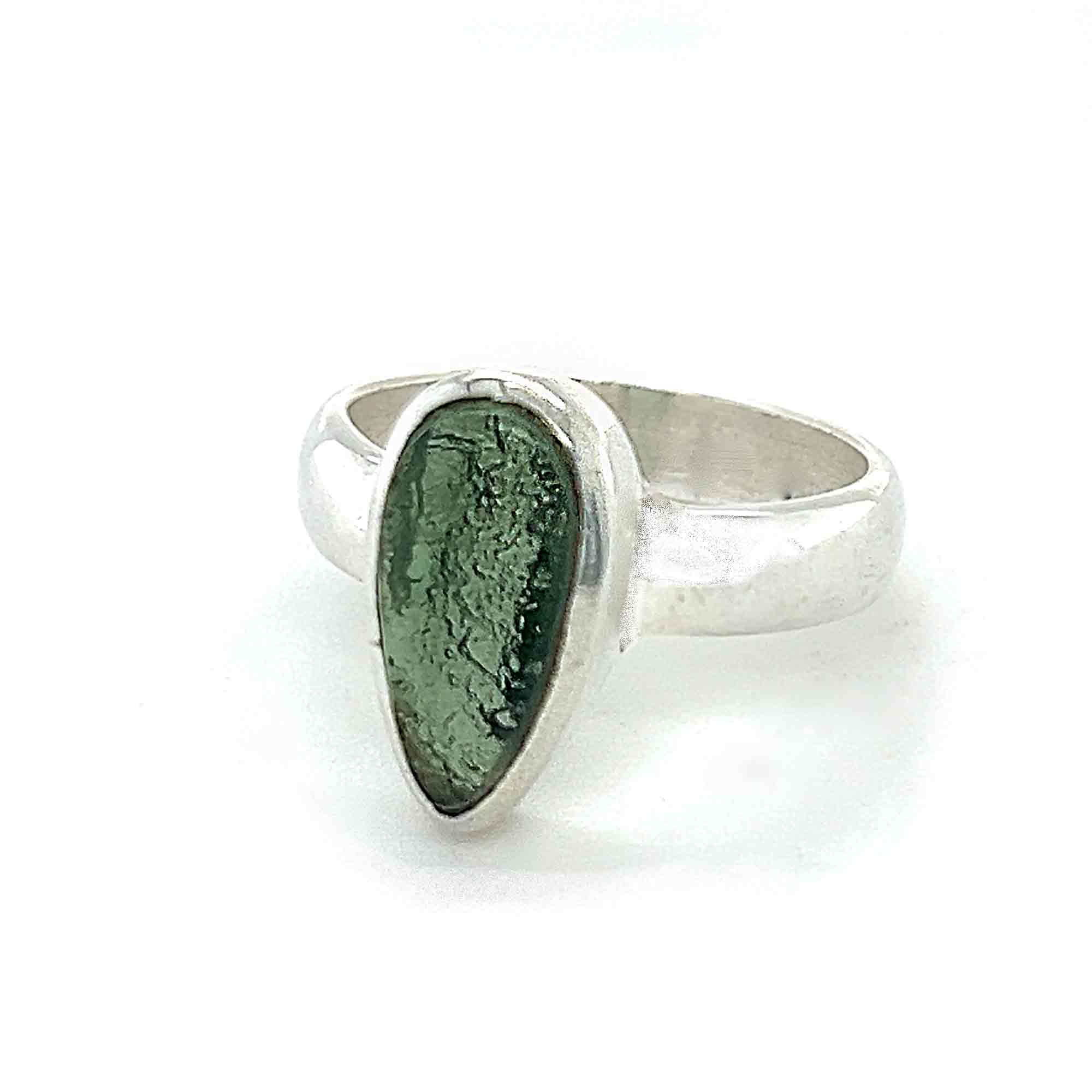 Moldavite Polished Ring