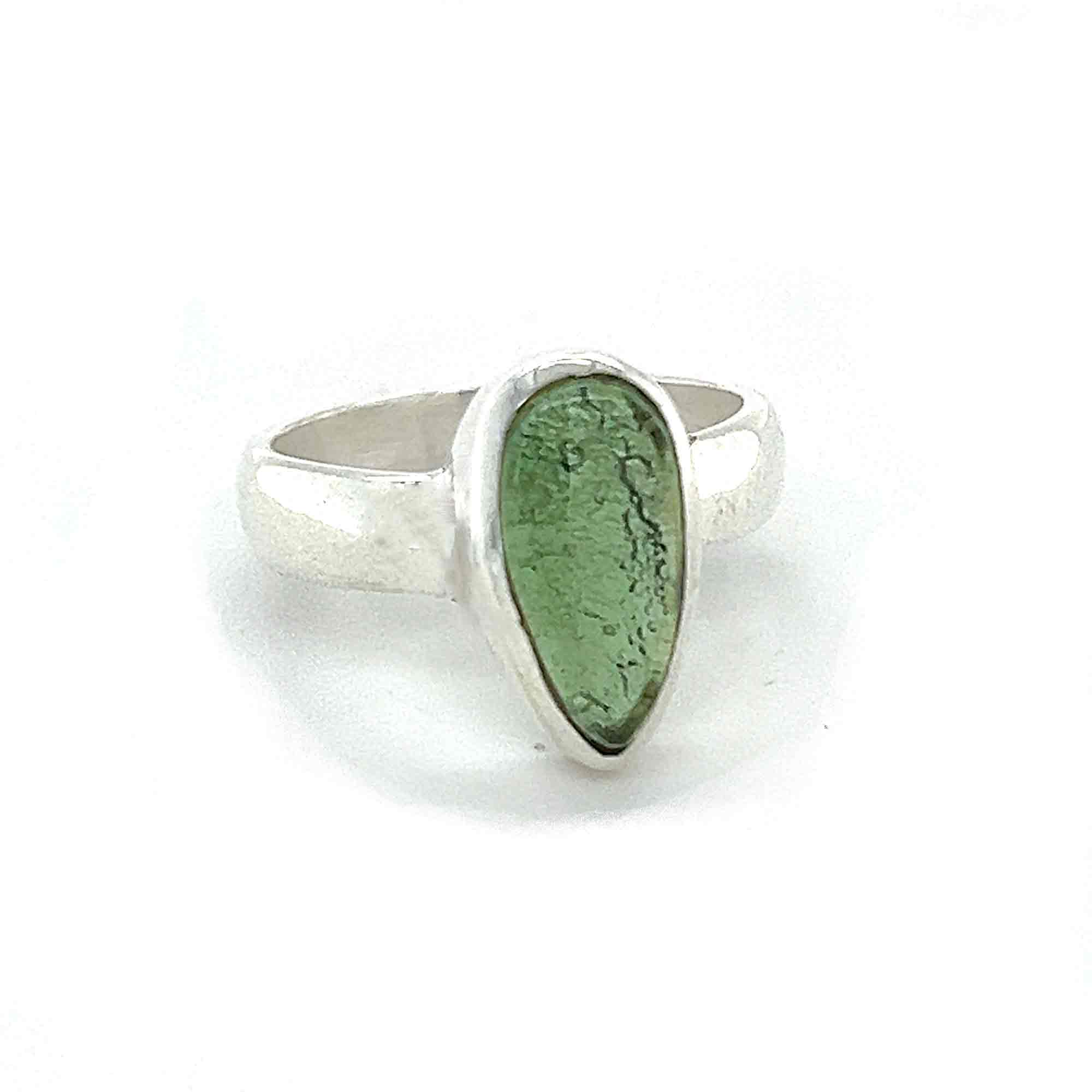 Moldavite Polished Ring