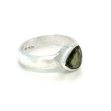 Moldavite Faceted Ring