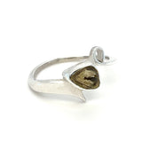 Moldavite Silver Feature Ring