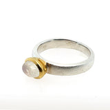 Moonstone Gold Silver Ring