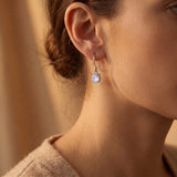 Moonstone Filigree Sterling Silver Drop Earrings