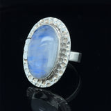 Moonstone Embossed Silver Ring