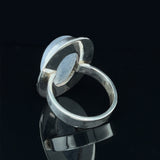 Moonstone Embossed Silver Ring