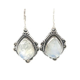 Moonstone Filigree Drop Earrings