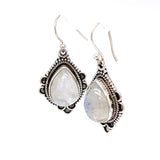 Moonstone Filigree Drop Earrings
