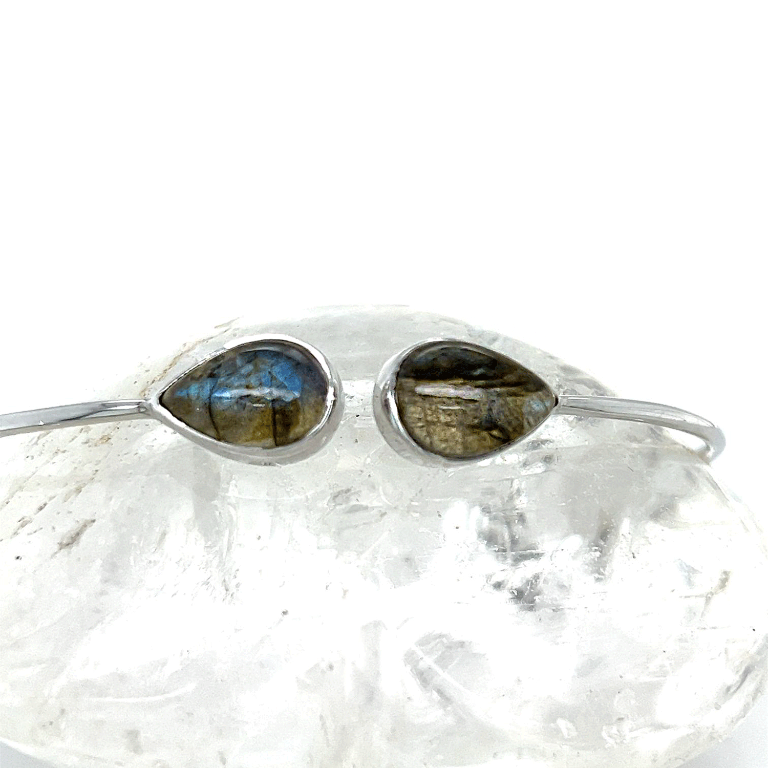 Labradorite Sterling Silver Open Bangle